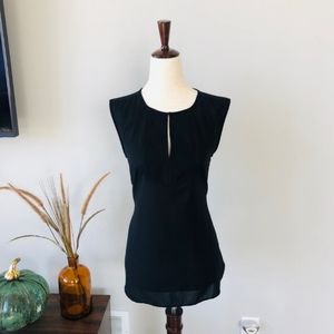 J. Crew Keyhole Sleeveless Women's Black Blouse Size 2